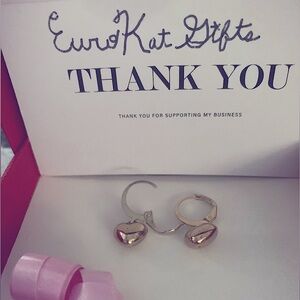 NEW Gold Puffy Heart Hoop Earrings Small Minimalist NWT